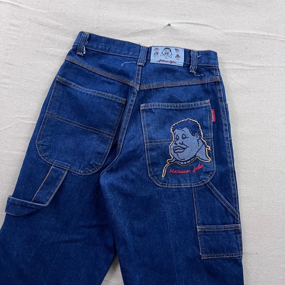 FUBU Other - FUBU Platinum Fat Albert Carpenter Jeans Mens 30 Blue Baggy Embroidered Denim